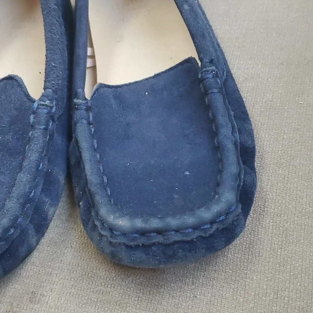 Janie & Jack blue suede driving loafers